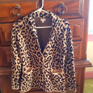 Sweater blazer leopard print